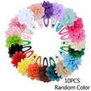 10Pcs Chiffon Flower Girls Baby Hair Clips Hairpins Headwear Barrettes Chil P2W1