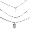 Cross Pendant Metal Long Chain Punk Necklace Fashion Women men JewelryGifts- OZ