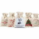 5 Pack Christmas Bags Santa Sack,Canvas Bag for Gifts Kids Christmas Gift,C