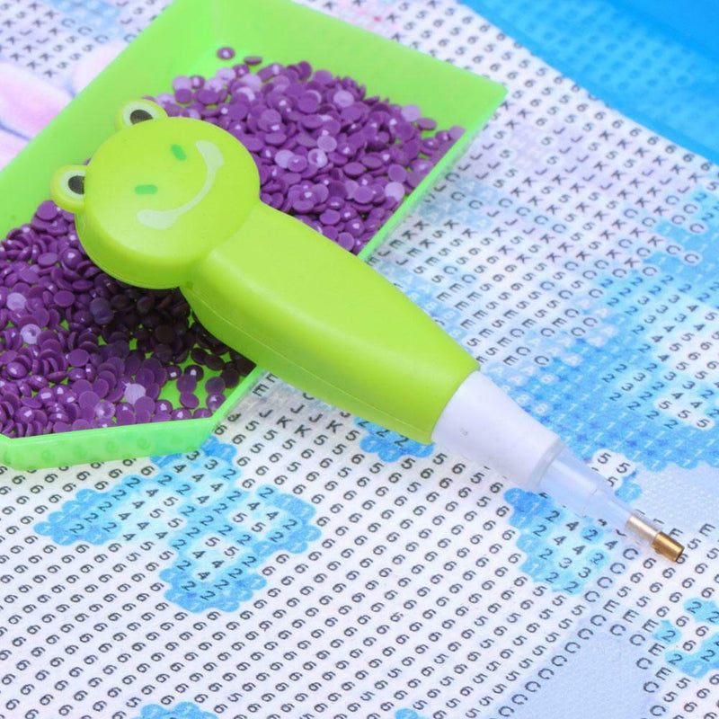 5D DIY Diamond Painting Cross Stitch 1 Head Point Drill Pen with Light(Frog