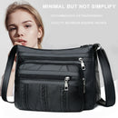 Retro Solid Shoulder Handbags Braided Women PU Multi-pocket Messenger Bag