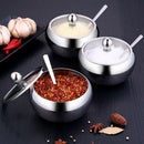 Stainless Steel Sugar Bowl with Clear Glass Lid - for better recognition, anK2P1