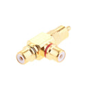 2x RCA Plug Male to 2 RCA Socket Female Connector Adaptor