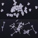 100Pairs Allergy Free Transparent Earrings Studs Clear Plastic Stem Pin Earplugs