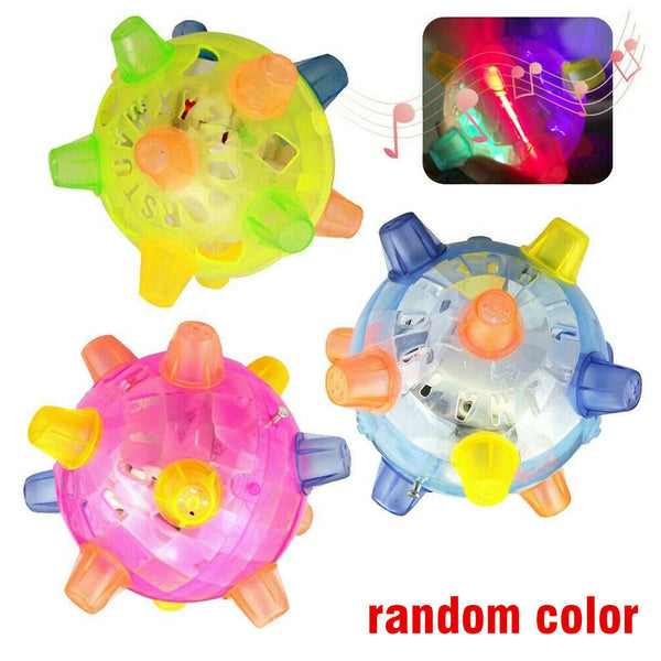 Interactive Jumping Ball For Dog Colorful LED Light Music Flashing Bouncing