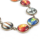 Trendy Universe Solar System Planet Galaxy Space Glass Pendant Lumious Necklace