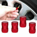 New 4Pcs Red Aluminum Air Port Cover Tire Rim Valve Wheel Stem Cap Accessories