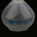 2Pcs Lab 100ml Plastic Clear Long Neck Volumetric Measuring Flask w/ Stopper