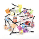 20PCS Colorful Fruit Juice Glass Bottle Charms Pendant for Bracelet Necklace DIY