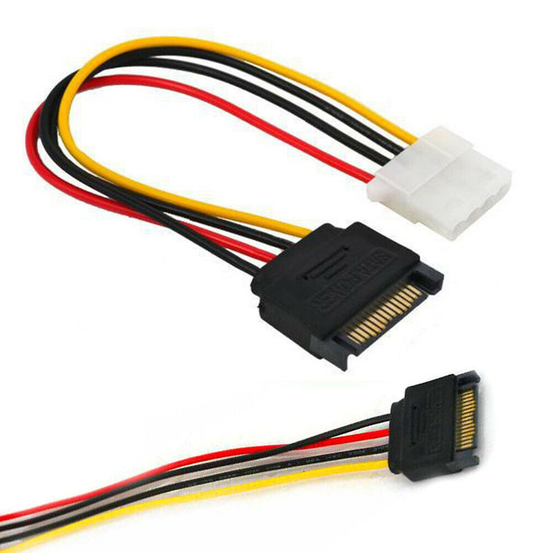 1* Male Female 4-pin Power Drive Adapter Cable to Molex IDE SATA 15-pin HOT