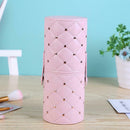Fashion Leather Makeup Brush Storage Case Empty Holder Organizer (Pink M) A
