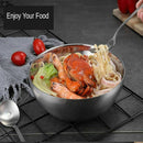 304 Stainless Steel Double Wall Mixing Bowl for Soup Salad Fruit Porridge