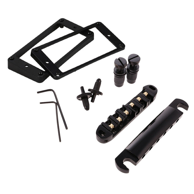 Replacement Electric Guitar Roller Saddle Bridge+Humbucker Pickup Frame Ring