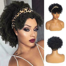 Curly Puff Turban Wig Synthetic Headband Wig Wrap For Lady T4D2