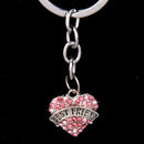 Pink Rhinestones Heart Pendant Best Friend Keyring Keychain Key Chain Gift
