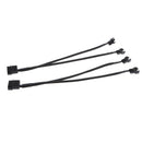 2pcs 4Pin  to 2x 3/4pin Fan Splitter Power Cable Sleeved Braided for PC