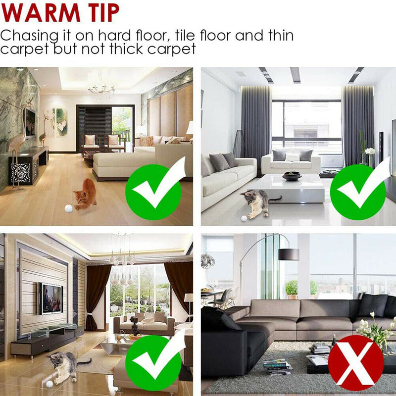 LED Glowing USB Automatic Ball Toys for Cat Pet Puppy Interactive Toys