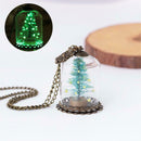 Fashion Women Men Luminous Glass Christmas Tree Pendant Chain Necklace Gift