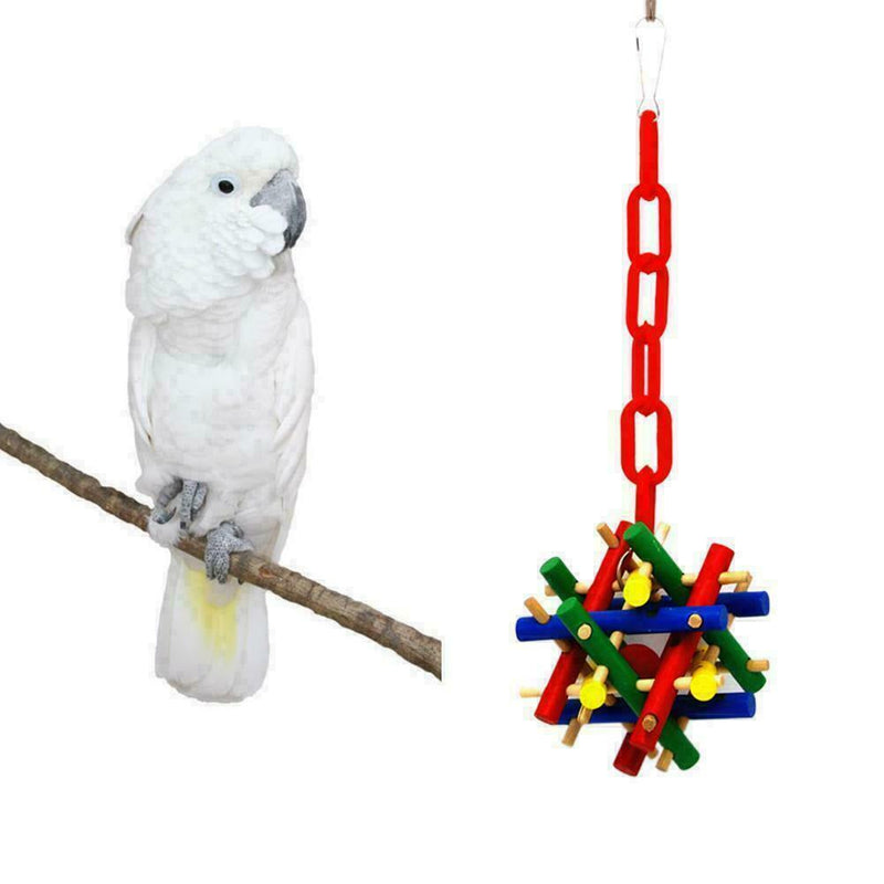 Parrot Toys Bird Ball Stick Cockatiel Perch Budgie Cage NEW Parakeet Supp D D9O2