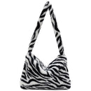 Animal Pattern Shoulder Underarm Bag Women Plush Top-handle Handbag (7)