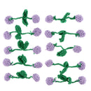 10Pcs Knitted Crochet Flowers Appliques Scrapbooking Embellishments Purple