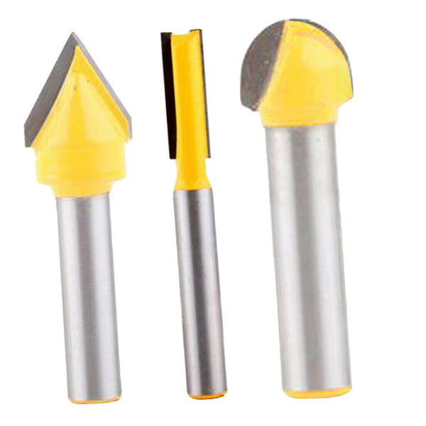 3 Pieces 8mm Shank Woodworking Mill Router Bits Core Box Router Bit