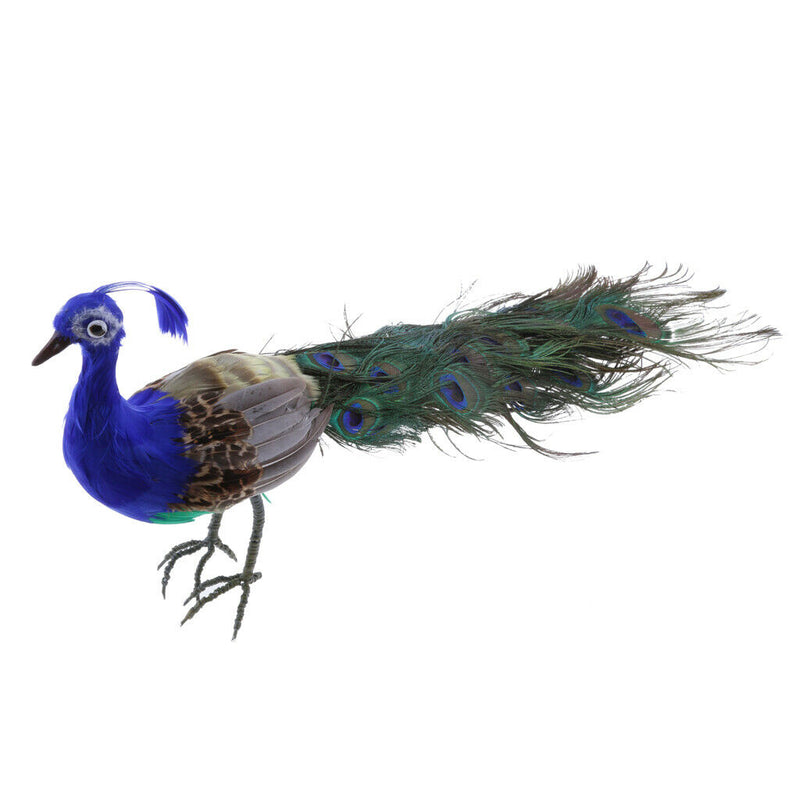 Vivid Artificial Peacock Bird Realistic Taxidermy Home Garden Yard