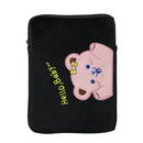 11 inch Laptop Bag Cute Bear Pouch Case for iPad Protective Cover (Black)