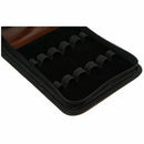 Fountain Pen Roller Brown Leather Binder Case Holder Stationery for 12 Pens