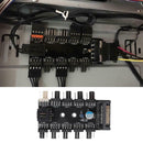 SATA Port to 10 Way 12V 3/4Pin Cooling Fan Splitter Hub PWM Controller