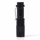 Mini Portable Torch Adjustable Zoom White Light Black LED 600LM Bike Flashlight