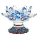 Crystal Lotus Candle Holder Home Decor Romantic Candlestick Blue