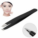 Professional Black Eyebrow Tweezers Hair Beauty Slanted Stainless Steel Tweezer