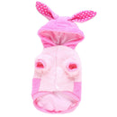 Pet Puppy Dog Comfortable Rabbit Shape Jacket Warm Plush Coat Pink