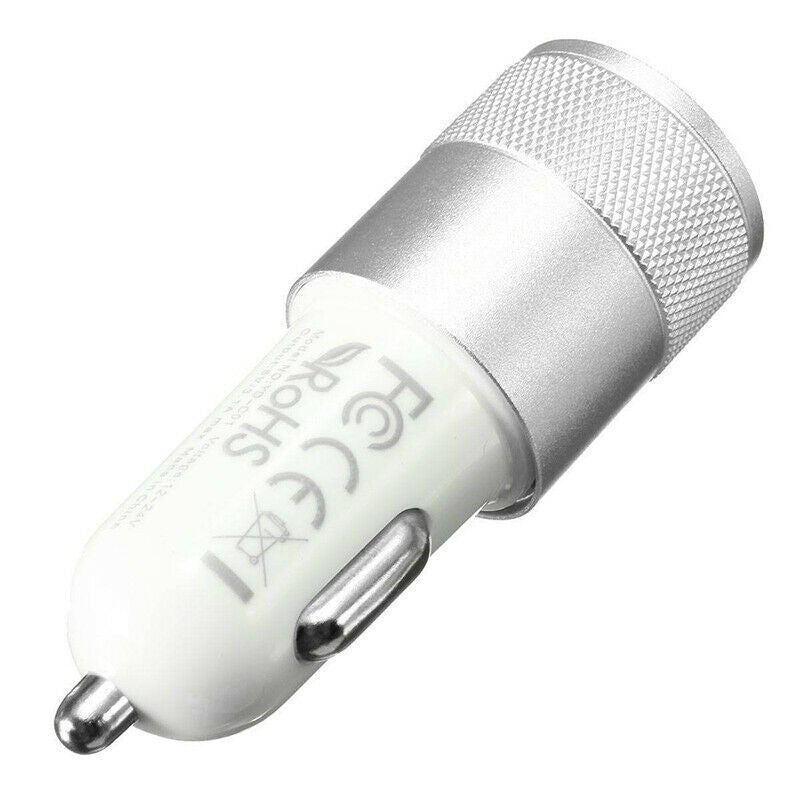 12-24V 3.1A Car LED Double USB Charger Adapter For iPhone6s 6 5s iPod SilverD7H8