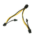 PCI-E 6-pin to 2x 6+2-pin (6-pin/8-pin) Power Splitter Extension Cable BLACK
