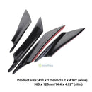 4x Real Carbon Fiber Car Front Bumper Fins Body Spoiler Canards Universal Black