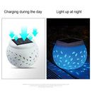 LED Ceramic Stone Solar Powered Light Table Garden Lamp Outdoor Ceramics G7V8