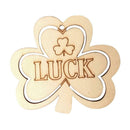 10pcs Wooden Pendant 3 Leaves Shamrock Shape DIY Festival Party Hanging Ornament