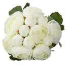 13 Head Artificial Silk cloth camellia Flower Wedding Bridal Bouquet Party  X3H3