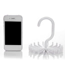 Mini Plastic Tie Rack 20 Ties Hanger Rotating Hook Belts Scarves Holder