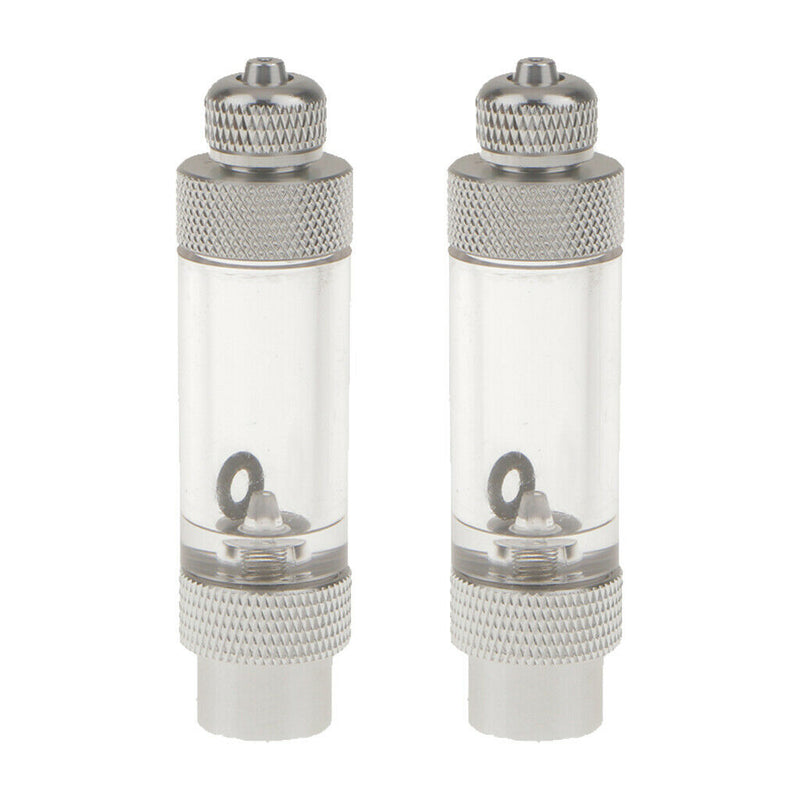 2 Pcs Aluminium Aquarium Inline CO2 Bubble Counter With Check Valve