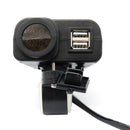 Motorcycle Dual USB Charger Adapter with Digital Voltmeter Thermometer