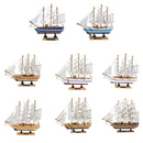 Nautical Wooden Sailboat Boat Bookshelf Home Party Decorative Craft 14cm