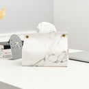Marble Pattern Tissue Box Pu Leather Home Car Napkin Paper Container Paper  C7M1