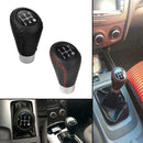 5 Speed Black Leather Universal Aluminum Manual Car Gear Shift Knob New