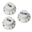 Set Of 3pcs Speed Volume Tone Control Knob Electric Guitar Beige W Golden Brown