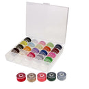25x Bobbins and Colorful Sewing Thread with Plastic Case for Brother Singer