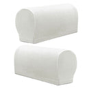 White Armrest Covers Set of 2 Chair or Sofa Arm Protectors Stretch to Fit