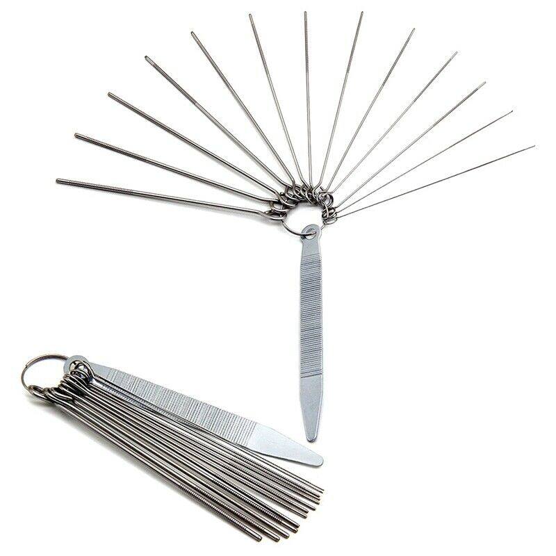 Guitar Bridge Saddle Nut Files Set- Sand Paper and Metal Needle Files of 13